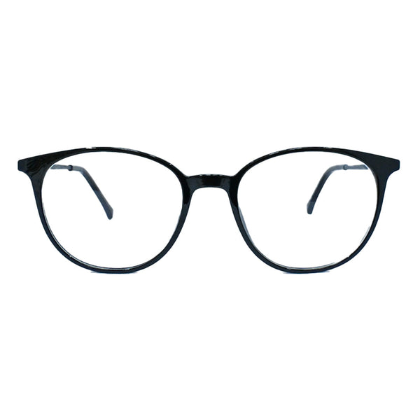 Trendy METAL-CH057M2-B - Round Black Eyeglasses