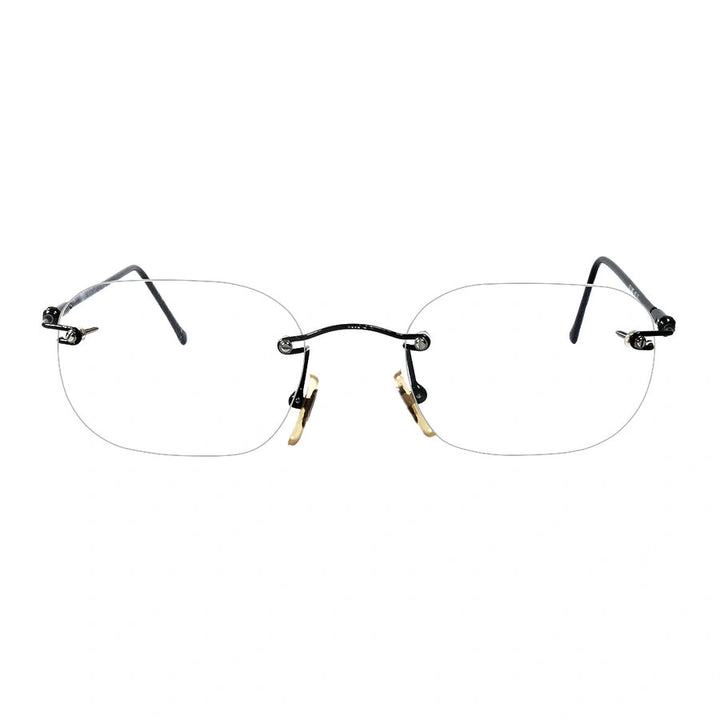 Grooved Rimless Glasses Metal Oval Sunglasses - Optical Online Store – Opticalmart