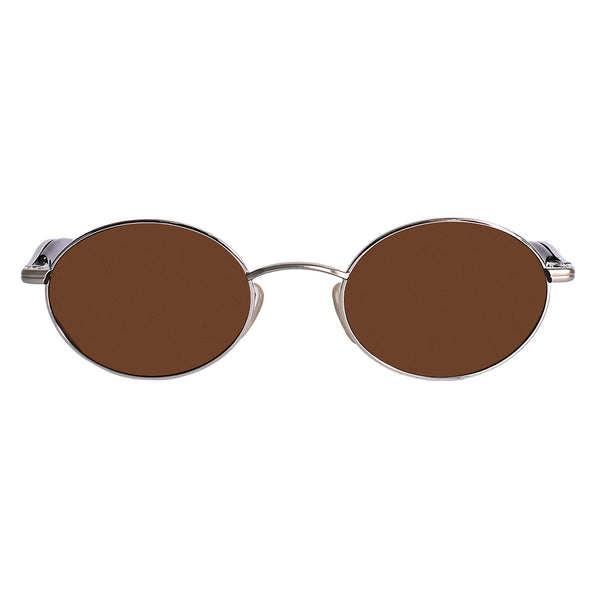Sleek Line Sl615 - Silver Frame Oval Sunglasses